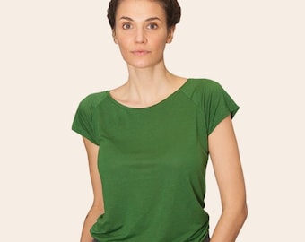 Greta Blanko V2 - T-shirt pour femme en Tencel basique équitable - Vert