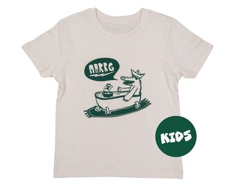 Kriss Krokodil in Badewanne - Kinder Shirt - fair gehandelt - Bio - Natur/Grün