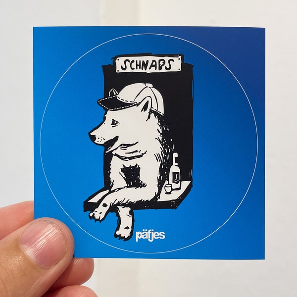 Husky Bar Schnaps - Sticker 5er Set - Blau
