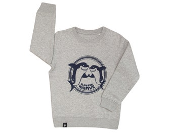 Flossen Hai Five - Hai - Fair Wear Kinder Sweater - grau