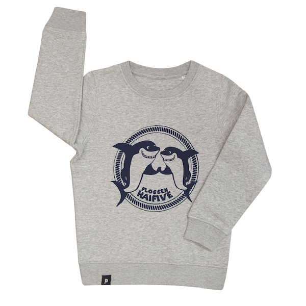 Fins Shark Five - Shark - Fair Wear Children's Sweater - grey