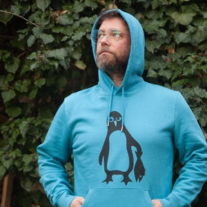 Penguin Paul Fair Wear Organic Unisex Hoodie / Hoody LightAzur image 2