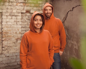 Basic hoodie made of organic cotton - orange