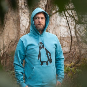 Penguin Paul Fair Wear Organic Unisex Hoodie / Hoody LightAzur image 1