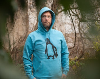 Penguin Paul - Fair Wear Organic Unisex Hoodie / Hoody - LightAzur