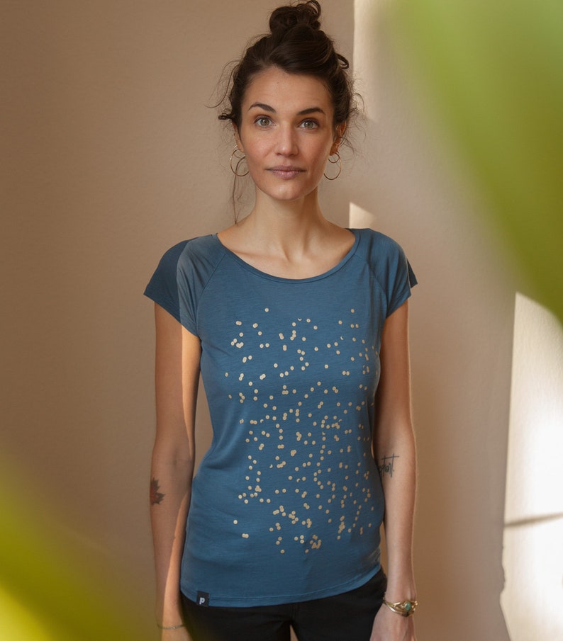 Confetti V2 Fair Trade Tencel Women's T-Shirt Doveblue image 2