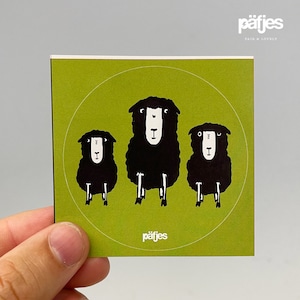 3 pecore - set di adesivi da 5 - verde