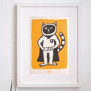 Superhéroe Karlo Powerkater - Póster A4