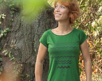 ZigZag Jags - Fair Trade Tencel Women's T-Shirt - Green