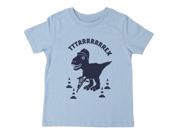 Theo Tttrrrrex der Bauarbeiter Dino - Fair Wear Kinder T-Shirt - Hellblau