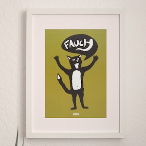 Cat / Tomcat Ferdinand Fauch - Impresión de póster A4 - Oliva