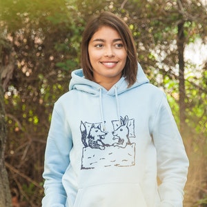 Fox & Rabbit - Fair Wear Unisex Hoodie - Skyblue
