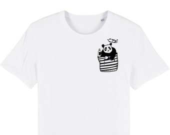 Pingzi Panda - Chest Motif - päfjes Fair Wear Men's T-Shirt - White