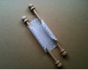 60 Pairs of 6" Wood Scroll Rods with End Caps | Unfinished | expedited shipping