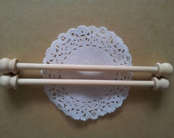 10 | 15 | 20 Pairs of 6" Wooden Scroll Rods with End Caps for DIY Wedding / Birthday / Party Invitations Announcements Crafts Unfinished