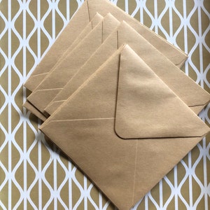 Sobres cuadrados mini de 110 x 110 mm / Embalaje ecológico / Sobres para monedas / Paquetes / Boda / Reciclables / Tarjetas de regalo / Regalos / Resistentes