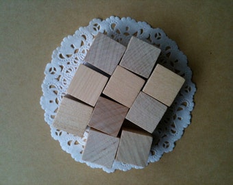 12 pcs Cubes 1" 2.5 cm | Unfinished Wood | Blocks | DIY Educational Aid | Toys | Games | Decorations | Craft Supplies | Counters | Dice