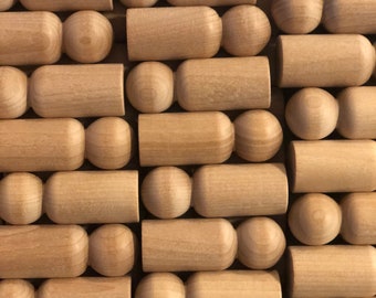 50 x Medium Peg Dolls l DIY Toys | Bulk | Imaginative Play | People for Doll Houses | Unfinished | Raw wood