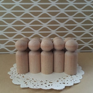 10 x Medium Peg Dolls Perfect for DIY Cake Toppers for Birthdays or Any Occasions Bulk People for Doll Houses Unfinished