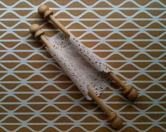 30 Pairs of 6" Wood Scroll Rods with End Caps for DIY Wedding, Birthday, Party Invitations, Announcements, Messages and Crafts, Unfinished