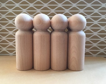10x Large Wooden Peg Dolls Dad Boy Bulk DIY Cake Toppers for Birthdays Any Occasions Keepsakes People for Doll Houses Waldorf Unfinished