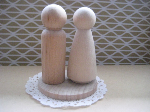 Family of 6 Wooden Peg Dolls Unfinished Wooden People Medium