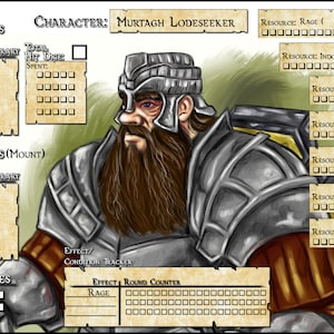 Custom Dry Erase Dungeons and Dragons Character Tracking Sheet