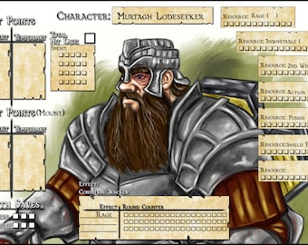 Custom Dry Erase Dungeons and Dragons Character Tracking Sheet