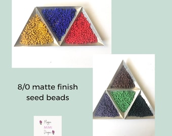 Bead destash | 10g bag 8/0 size glass seed beads | matte opaque finish (not shiny) | jewelry and craft project supply