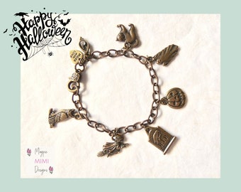 Brass Halloween charm bracelet | brass chain | lobster clasp | ready to ship