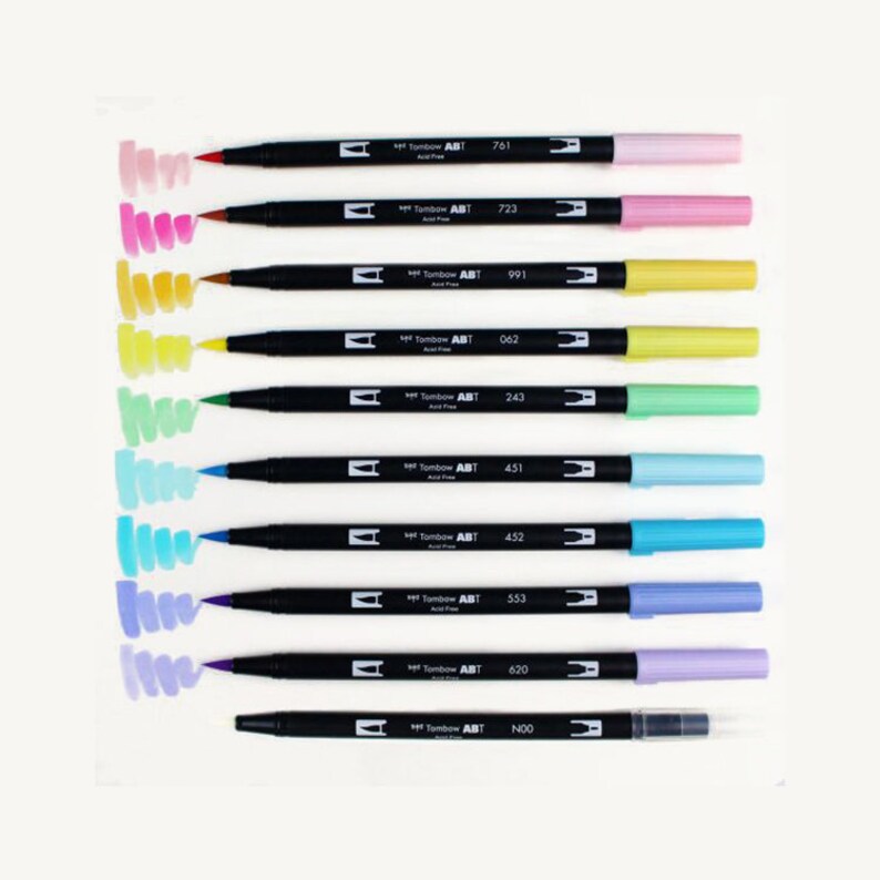 Tombow ABT Doble Juego de Pincel Pluma-Juego de 12 Colores para mezclar Océano