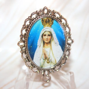 Rosary Gifts One 1 Our Lady of Fatima 1Custom Rosary Center Part Available in Antique Silver, Bronze or Antique Gold STA-101-183 image 1