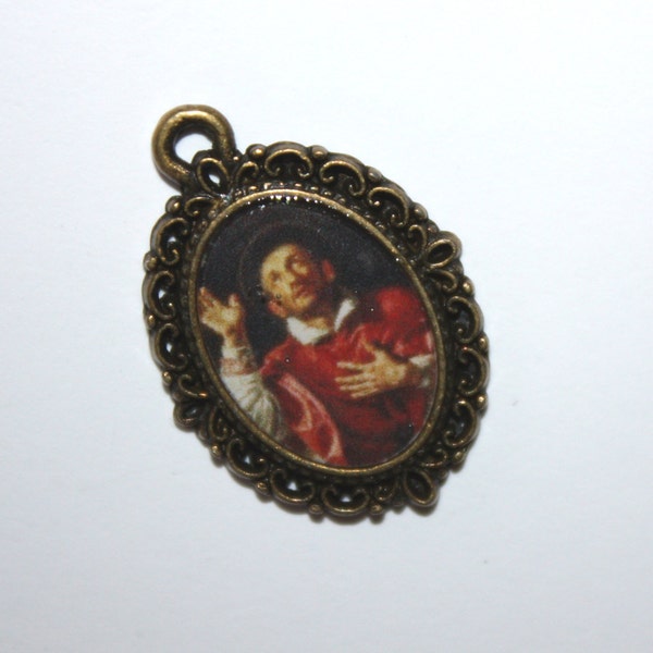 St. Charles Borromeo Mini Medal to add to Rosaries/Bracelets/Necklaces/Zipper Pulls | Catholic Medal  | STA-101-199