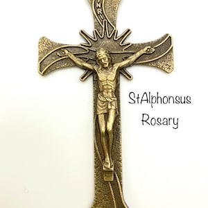 EXTRA LARGE Bronze Rosary Crucifix or Pendant (2.5 inches) | New Design | Suitable for Large Pendant, Larger Bead Rosaries or Wall Rosary