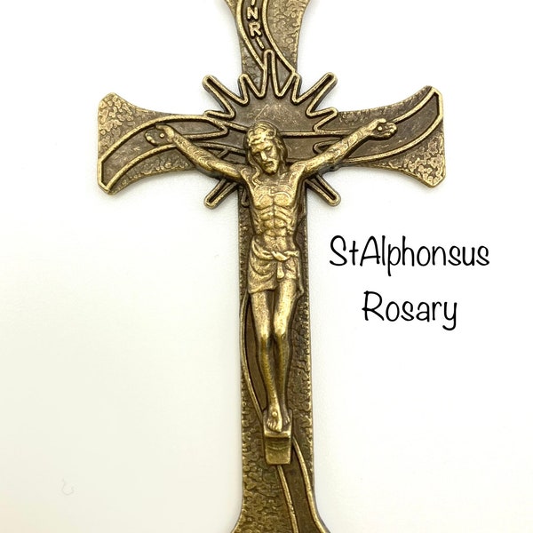 EXTRA LARGE Bronze Rosary Crucifix or Pendant (2.5 inches) | New Design | Suitable for Large Pendant, Larger Bead Rosaries or Wall Rosary