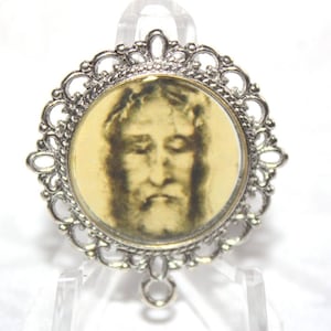 Rosary Gifts Shroud of Turin Rosary Center /Rosary Centerpiece/Rosary Making/Custom Rosary Part/Your choice of Gold, Silver or Bronze