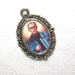 St. Maximilian Kolbe Catholic Mini Medal  | Add to Rosaries, Bracelets/Necklaces |  Bronze, Antique Gold or Antique Silver | STA-101-339