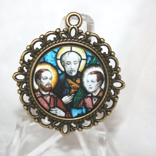 Custom Catholic Medal/Sts. Isaac Jogues, John de Brebeuf, John de LaLande|  Martyrs | Available in Antique Silver, Antique Gold or Bronze