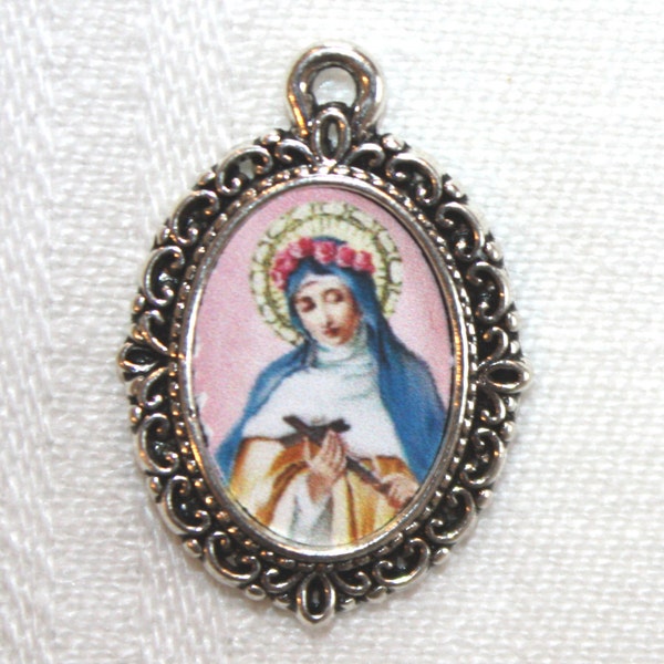 St. Rose of Lima Catholic Medal | Add to Rosaries/Bracelets/Necklaces | Your choice of Bronze, Antique Gold or Antique Silver | STA-101-156