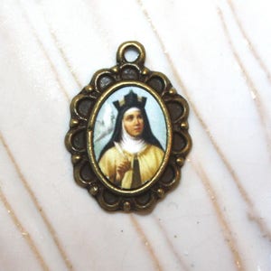 St. Teresa/Theresa of Avila Mini Medal | Add to Rosaries, Bracelets, Necklaces | Choice of Bronze, Silver or Antique Gold Charm |STA-101-278