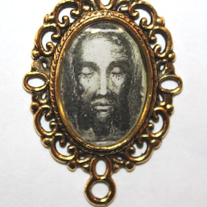 One (1) Custom Made Holy Face of Jesus | Choice of Antique Silver or Bronze  | Rosary Part | Rosary Supplies | STA-101-139