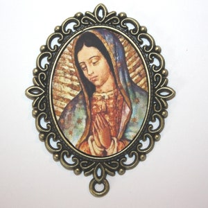 Our Lady of Guadalupe | MEGA Rosary Center | Choice of Antique Silver, Antique Gold or Bronze |  Suitable for Wall Rosaries | STA-101-98