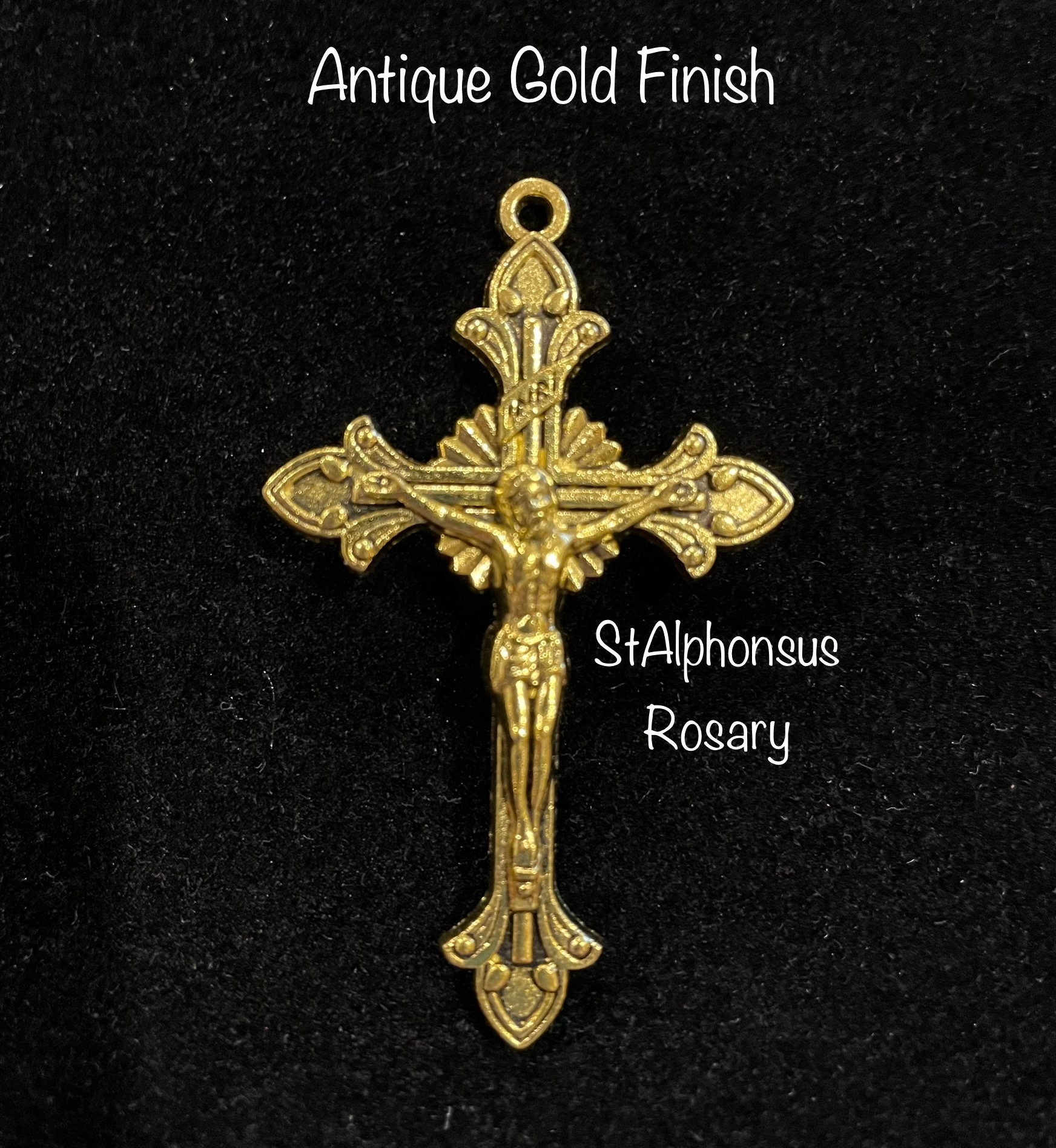 Antique Gold Crucifix Large Size Rosary Making Crucifix 2 and 1 8