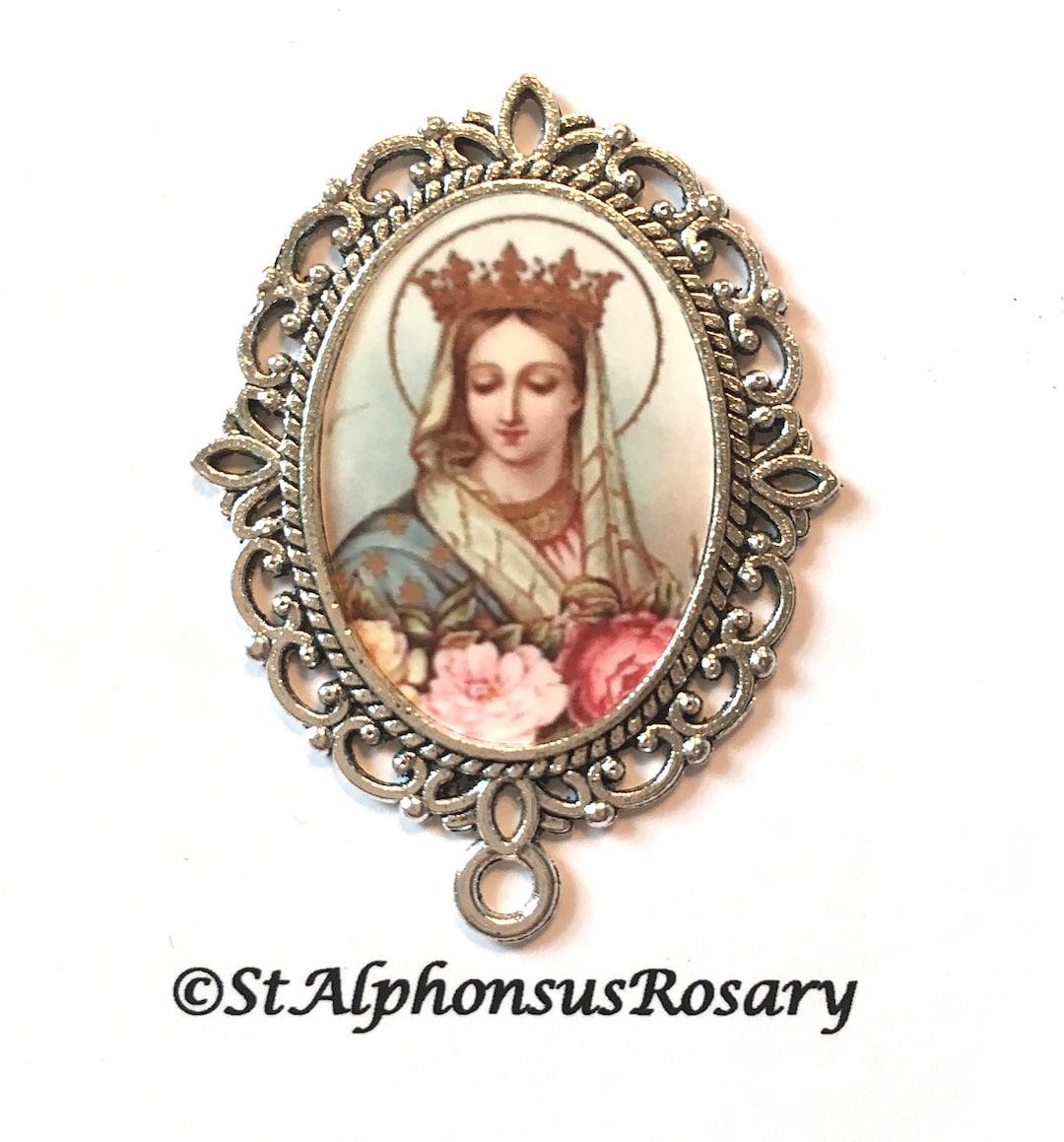 WATERPROOF | Vintage Our Lady of the Roses Rosary Center | Choice of ...