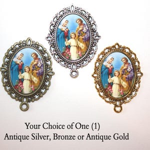One (1) Holy Family Rosary Center | Choice of Antique Silver, Bronze, Bright Gold or Antique Gold | STA-101-22