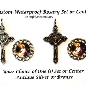 Jesus Agony in the Garden Lent | Choice of Rosary Set or Center | Antique Silver or Bronze setting | Unique Waterproof Center | STA-101-243