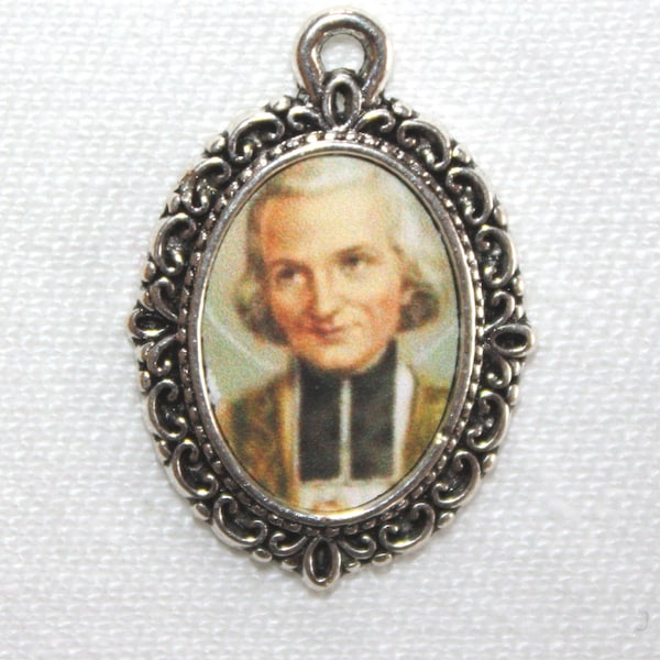 St. John Vianney Cure of Ars Mini Medal| Add to Rosaries/Bracelets/Necklace | Choice of Bronze, Antique Gold or Antique Silver | STA-101-345