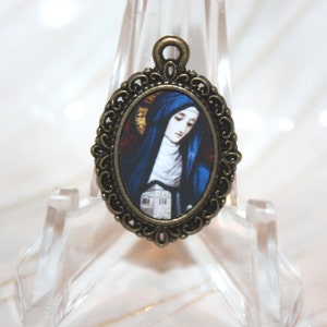 St. Brigid Bridget Ireland Mini Medal | Add to Rosaries/Bracelets, etc. | Antique Gold, Antique Silver, Bronze or Bright Gold | STA-101-108