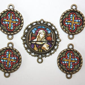 IRISH St. Bridget Brigid Bronze Rosary Parts Set | Pater Connectors (St. Bridget&#39;s Cross) | Rosary Supplies  | FREE Shipping! | STA-101-201
