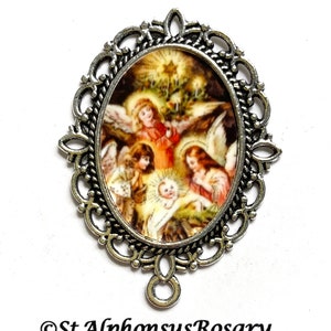 WATERPROOF One Christmas Nativity Rosary Center | Rosary Part |Choice of Bright Gold, Antique Silver, Bronze or Antique Gold (STA-101-4)